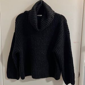 Topshop Turtleneck Sweater in Dark Charcoal